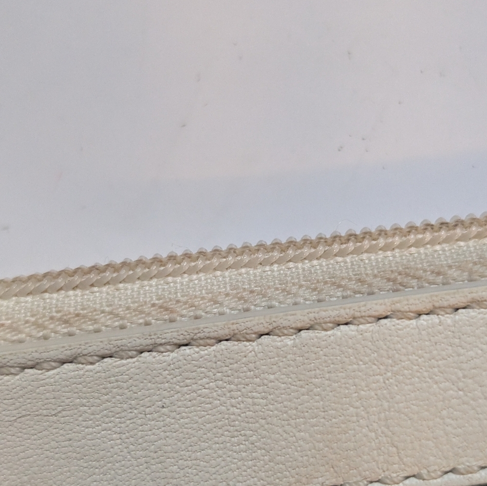Coach perforated logo leather wristlet in a off-white color in VGUC - Picture 7 of 16
